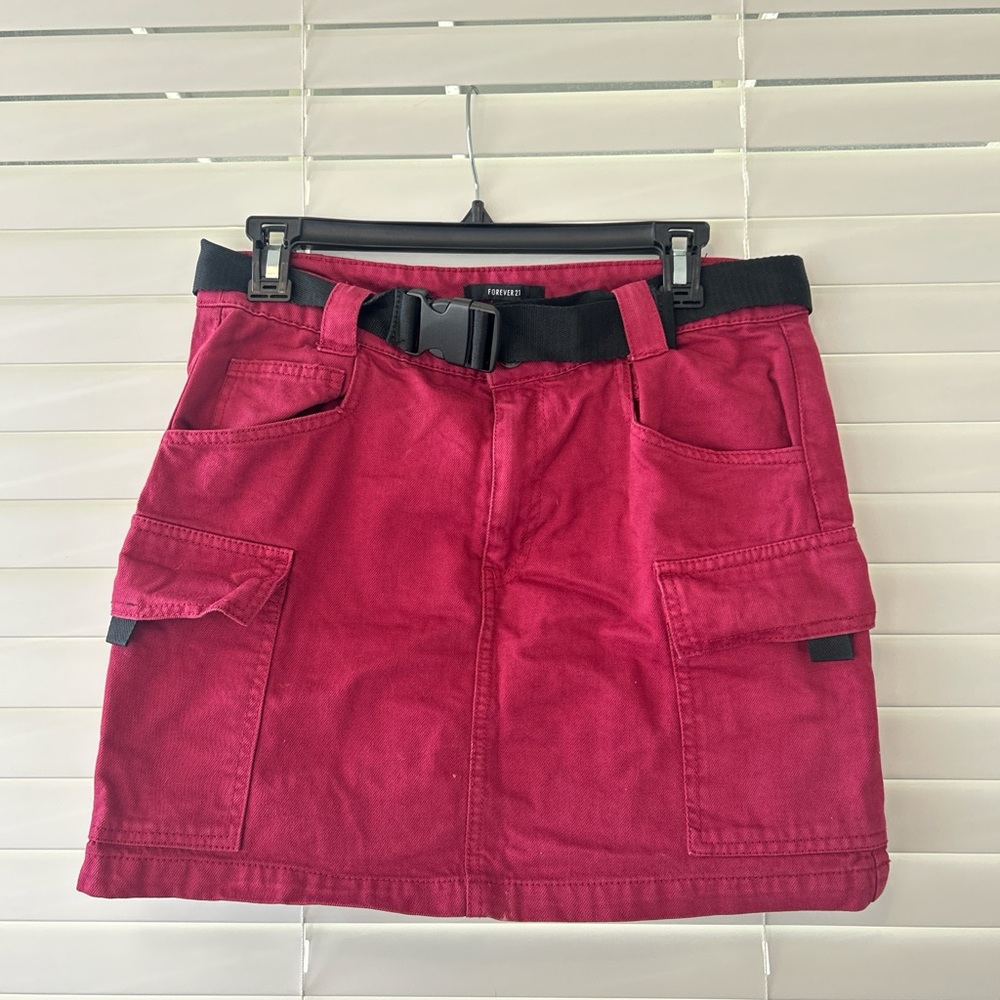 Forever 21 Red Cargo Skirt